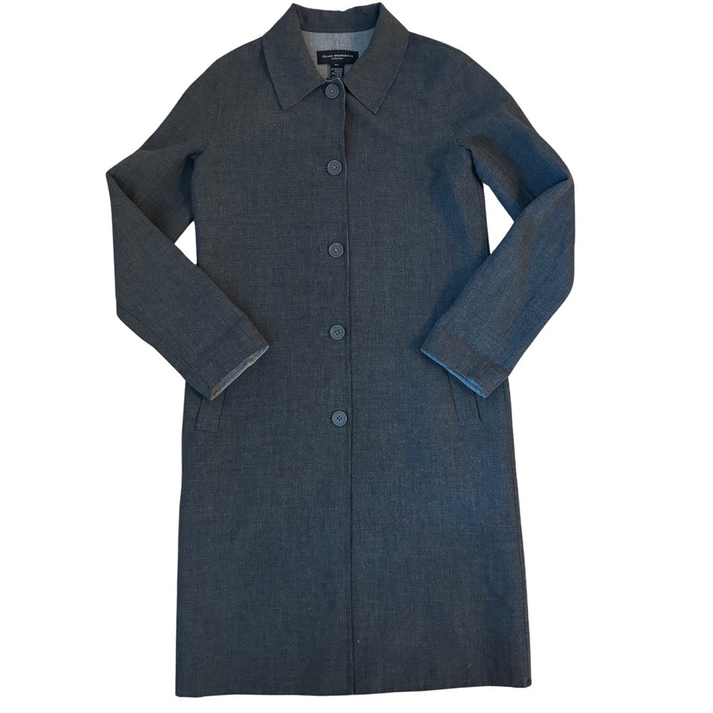 90’s Club Monaco Charcoal Grey Shell Button-Up Coat